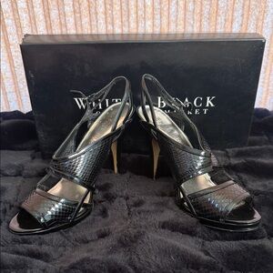 White House Black Market Glossy Black Heels